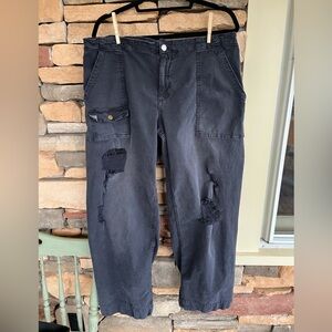 Anthropologie Pilcro Distressed Black Pants (Tall)